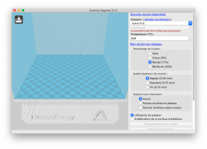 Interface de Cura By Dagoma